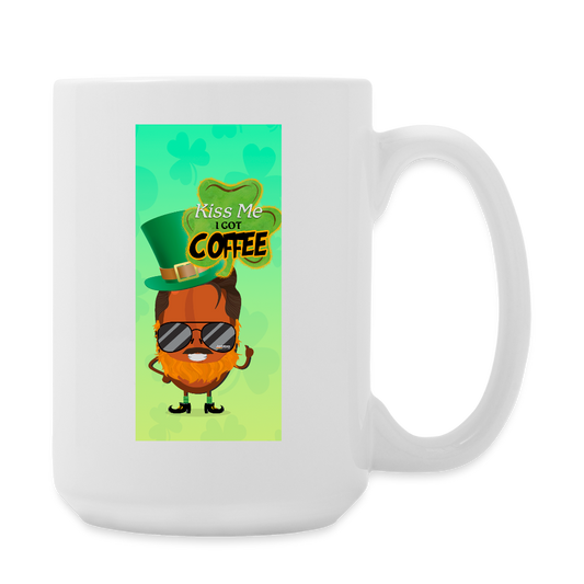 Burnt Reynolds Kiss Me I got Coffee Coffee/Tea Mug 15 oz - white