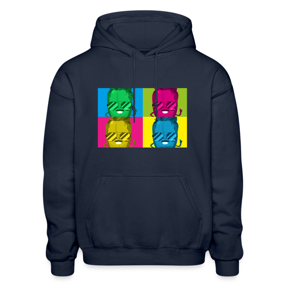 Burnt Reynolds Pop Art Heavy Blend Adult Hoodie - navy