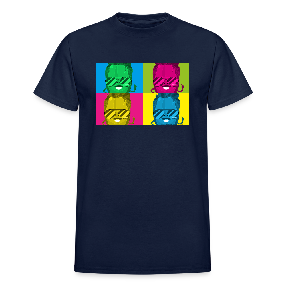Burnt Reynolds Pop Art Ultra Cotton Adult T-Shirt - navy